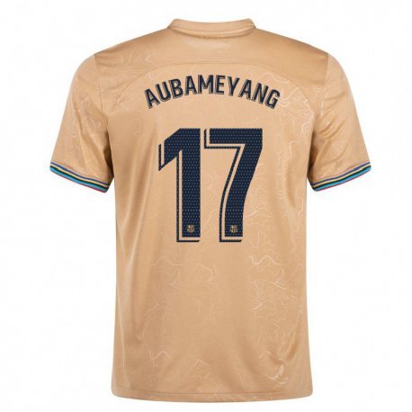 Kandiny Herren Pierre-Emerick Aubameyang #17 Gold Auswärtstrikot Trikot 2022/23 T-Shirt