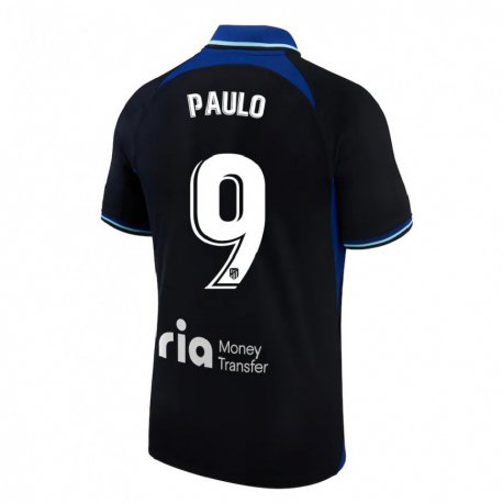 Kandiny Herren Marcos Paulo #9 Schwarz Weiß Blau Auswärtstrikot Trikot 2022/23 T-Shirt