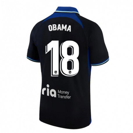 Kandiny Herren Salomon Obama #18 Schwarz Weiß Blau Auswärtstrikot Trikot 2022/23 T-Shirt