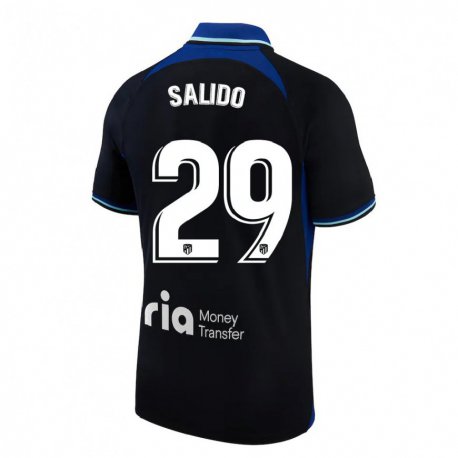 Kandiny Herren Alberto Salido #29 Schwarz Weiß Blau Auswärtstrikot Trikot 2022/23 T-shirt