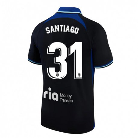 Kandiny Herren Abraham Santiago #31 Schwarz Weiß Blau Auswärtstrikot Trikot 2022/23 T-Shirt