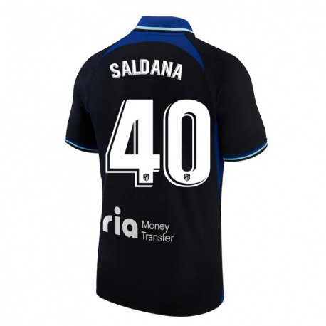 Kandiny Herren Jose Saldana #40 Schwarz Weiß Blau Auswärtstrikot Trikot 2022/23 T-Shirt