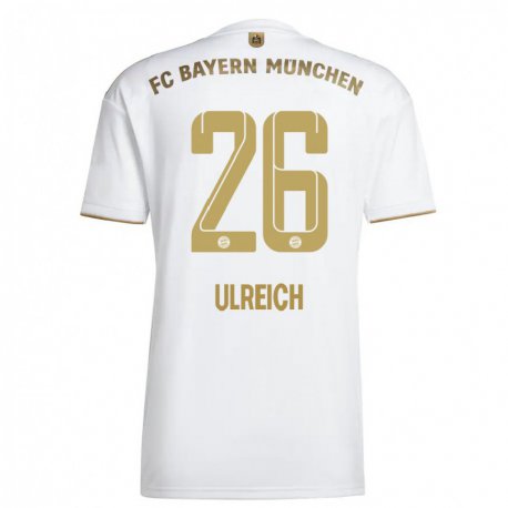 Kandiny Herren Sven Ulreich #26 Weißes Gold Auswärtstrikot Trikot 2022/23 T-Shirt