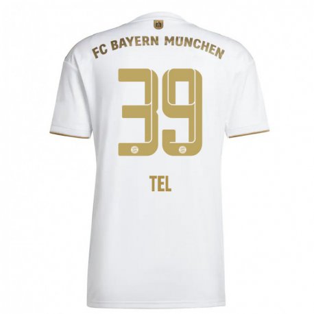 Kandiny Herren Mathys Tel #39 Weißes Gold Auswärtstrikot Trikot 2022/23 T-shirt