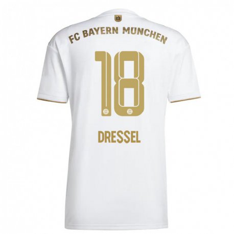Kandiny Herren Timon Dressel #18 Weißes Gold Auswärtstrikot Trikot 2022/23 T-Shirt