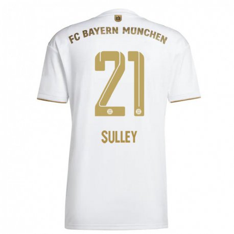 Kandiny Herren Williams Baffour Sulley #21 Weißes Gold Auswärtstrikot Trikot 2022/23 T-Shirt