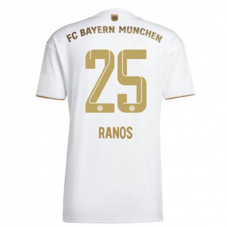 Kandiny Herren Grant-Leon Ranos #25 Weißes Gold Auswärtstrikot Trikot 2022/23 T-Shirt