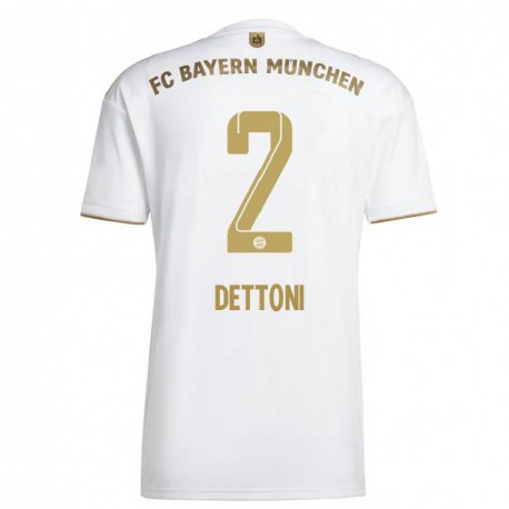 Kandiny Herren Grayson Dettoni #2 Weißes Gold Auswärtstrikot Trikot 2022/23 T-Shirt