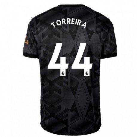 Kandiny Herren Lucas Torreira #44 Schwarz Grau Auswärtstrikot Trikot 2022/23 T-shirt