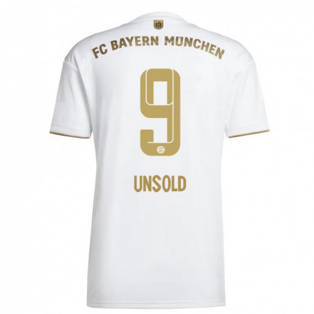 Kandiny Herren Samuel Unsold #9 Weißes Gold Auswärtstrikot Trikot 2022/23 T-Shirt