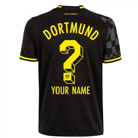 Kandiny Herren Ihren Namen #0 Schwarz Auswärtstrikot Trikot 2022/23 T-shirt