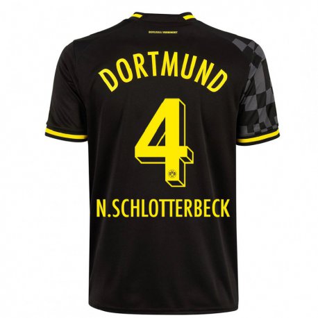 Kandiny Herren Nico Schlotterbeck #4 Schwarz Auswärtstrikot Trikot 2022/23 T-Shirt