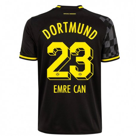 Kandiny Herren Emre Can #23 Schwarz Auswärtstrikot Trikot 2022/23 T-Shirt
