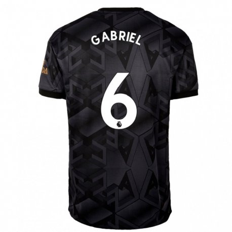 Kandiny Herren Gabriel Magalhaes #6 Schwarz Grau Auswärtstrikot Trikot 2022/23 T-shirt