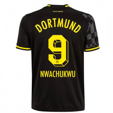 Kandiny Herren Isaak Nwachukwu #9 Schwarz Auswärtstrikot Trikot 2022/23 T-Shirt