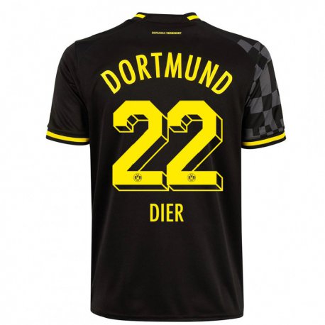 Kandiny Herren Henrik Dier #22 Schwarz Auswärtstrikot Trikot 2022/23 T-Shirt