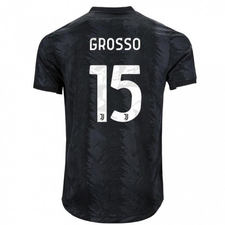 Kandiny Herren Julia Grosso #15 Dunkles Schwarz Auswärtstrikot Trikot 2022/23 T-Shirt