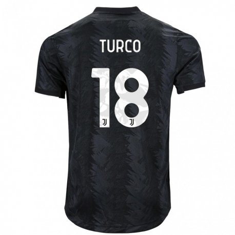 Kandiny Herren Nicolo Turco #18 Dunkles Schwarz Auswärtstrikot Trikot 2022/23 T-Shirt