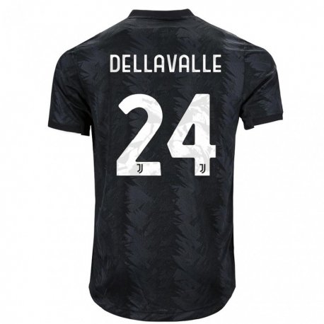 Kandiny Herren Lorenzo Dellavalle #24 Dunkles Schwarz Auswärtstrikot Trikot 2022/23 T-Shirt
