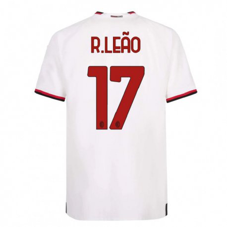 Kandiny Herren Rafael Leao #17 Weiß Rot Auswärtstrikot Trikot 2022/23 T-Shirt