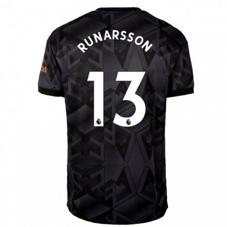 Kandiny Herren Runar Alex Runarsson #13 Schwarz Grau Auswärtstrikot Trikot 2022/23 T-shirt