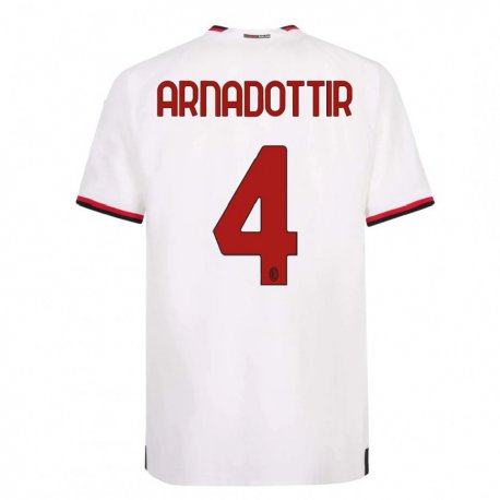 Kandiny Herren Guony Arnadottir #4 Weiß Rot Auswärtstrikot Trikot 2022/23 T-Shirt