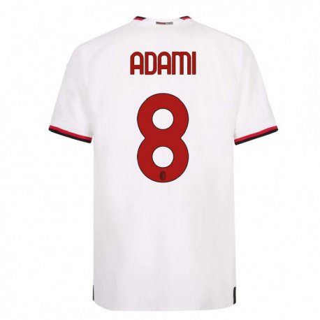 Kandiny Herren Greta Adami #8 Weiß Rot Auswärtstrikot Trikot 2022/23 T-Shirt