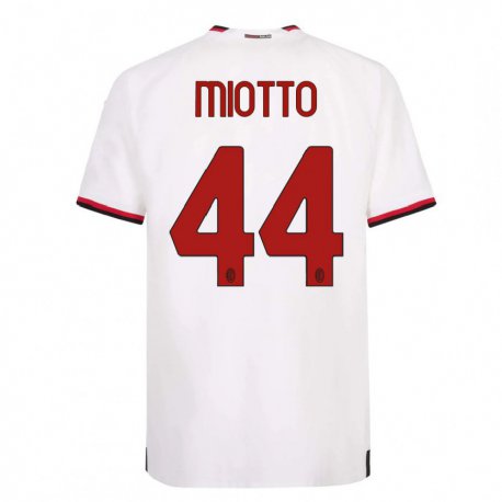 Kandiny Herren Giorgia Miotto #44 Weiß Rot Auswärtstrikot Trikot 2022/23 T-shirt