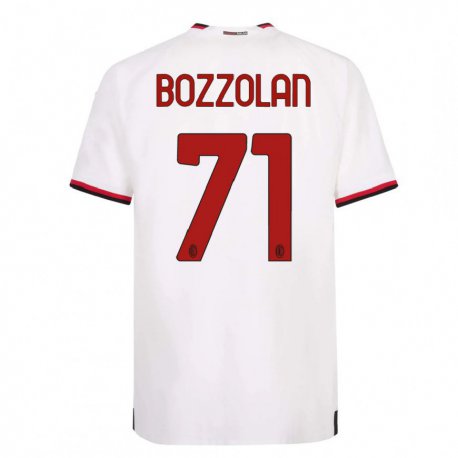 Kandiny Herren Andrea Bozzolan #71 Weiß Rot Auswärtstrikot Trikot 2022/23 T-shirt