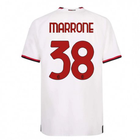Kandiny Herren Federico Marrone #38 Weiß Rot Auswärtstrikot Trikot 2022/23 T-Shirt