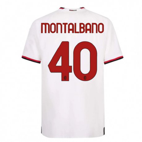 Kandiny Herren Nicolo Montalbano #40 Weiß Rot Auswärtstrikot Trikot 2022/23 T-Shirt