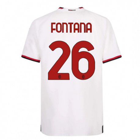 Kandiny Herren Francesco Fontana #26 Weiß Rot Auswärtstrikot Trikot 2022/23 T-Shirt