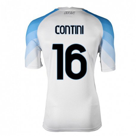 Kandiny Herren Nikita Contini #16 Weiß Himmelblau Auswärtstrikot Trikot 2022/23 T-Shirt