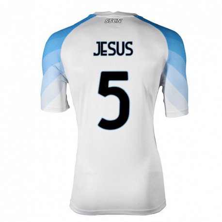 Kandiny Herren Juan Jesus #5 Weiß Himmelblau Auswärtstrikot Trikot 2022/23 T-shirt