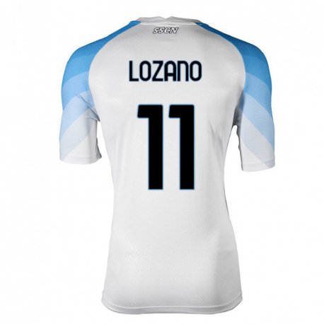 Kandiny Herren Hirving Lozano #11 Weiß Himmelblau Auswärtstrikot Trikot 2022/23 T-Shirt