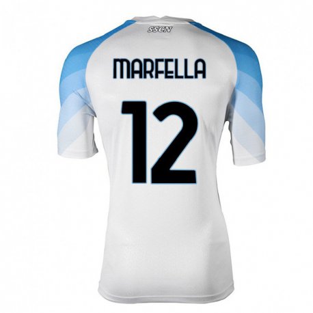 Kandiny Herren Davide Marfella #12 Weiß Himmelblau Auswärtstrikot Trikot 2022/23 T-Shirt