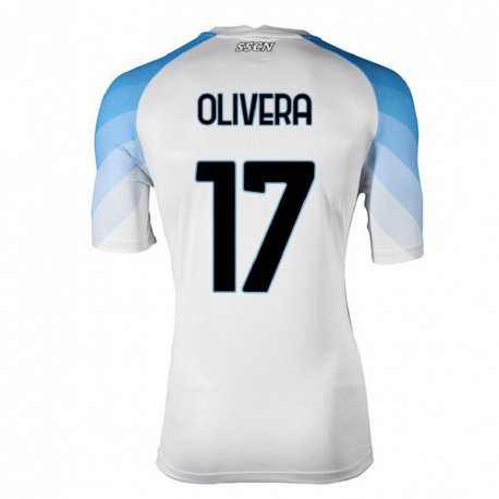 Kandiny Herren Mathias Olivera #17 Weiß Himmelblau Auswärtstrikot Trikot 2022/23 T-Shirt