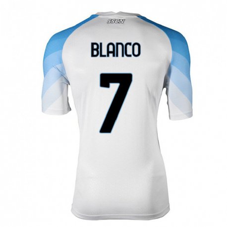 Kandiny Herren Gimena Blanco #7 Weiß Himmelblau Auswärtstrikot Trikot 2022/23 T-Shirt