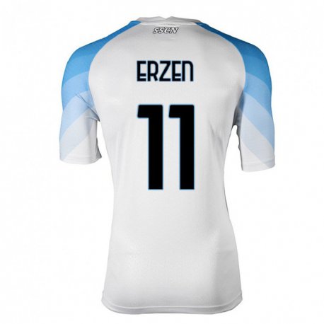 Kandiny Herren Kaja Erzen #11 Weiß Himmelblau Auswärtstrikot Trikot 2022/23 T-Shirt