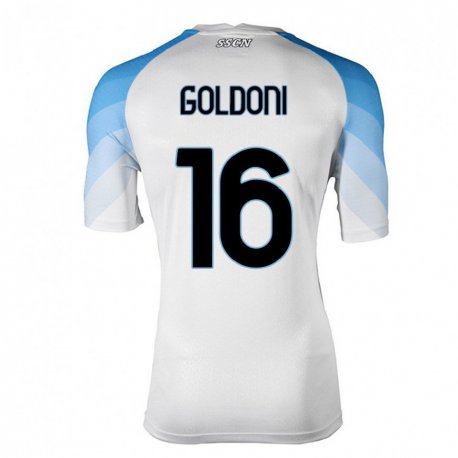 Kandiny Herren Eleonora Goldoni #16 Weiß Himmelblau Auswärtstrikot Trikot 2022/23 T-Shirt