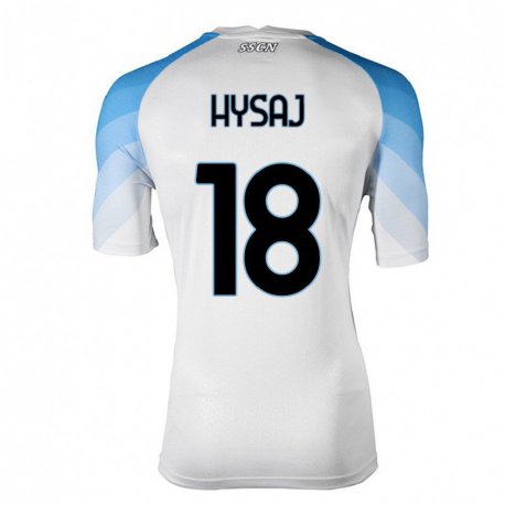 Kandiny Herren Daniel Hysaj #18 Weiß Himmelblau Auswärtstrikot Trikot 2022/23 T-Shirt