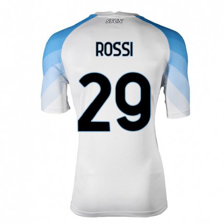 Kandiny Herren Francesco Rossi #29 Weiß Himmelblau Auswärtstrikot Trikot 2022/23 T-Shirt