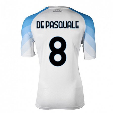 Kandiny Herren Dylan De Pasquale #8 Weiß Himmelblau Auswärtstrikot Trikot 2022/23 T-shirt