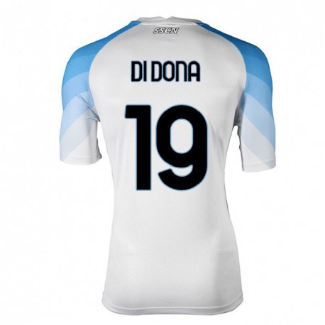 Kandiny Herren Domenico Di Dona #19 Weiß Himmelblau Auswärtstrikot Trikot 2022/23 T-Shirt