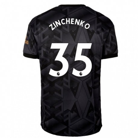 Kandiny Herren Oleksandr Zinchenko #35 Schwarz Grau Auswärtstrikot Trikot 2022/23 T-shirt