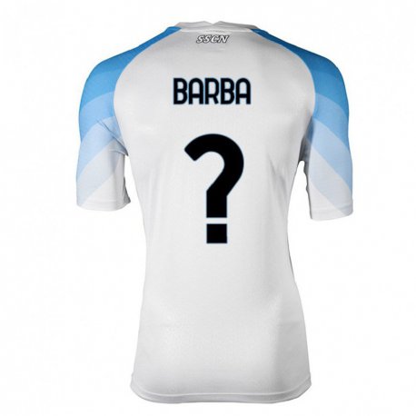 Kandiny Herren Benedetto Barba #0 Weiß Himmelblau Auswärtstrikot Trikot 2022/23 T-Shirt