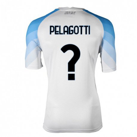 Kandiny Herren Ludovico Benjamin Pelagotti #0 Weiß Himmelblau Auswärtstrikot Trikot 2022/23 T-Shirt