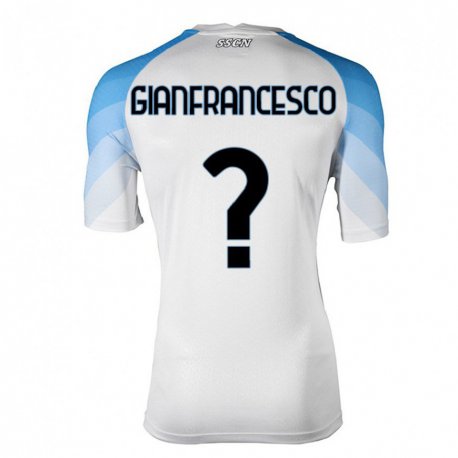Kandiny Herren Sergio Gianfrancesco #0 Weiß Himmelblau Auswärtstrikot Trikot 2022/23 T-Shirt
