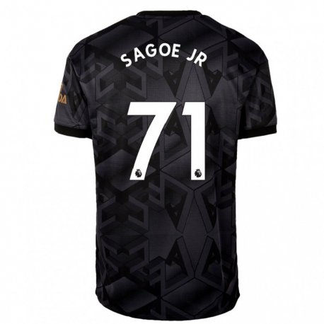 Kandiny Herren Charles Sagoe Jr #71 Schwarz Grau Auswärtstrikot Trikot 2022/23 T-shirt