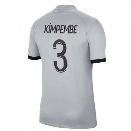 Kandiny Herren Presnel Kimpembe #3 Grau Auswärtstrikot Trikot 2022/23 T-Shirt